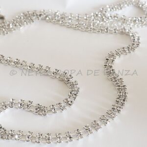 Cadenita para la cintura doble Strass plateado