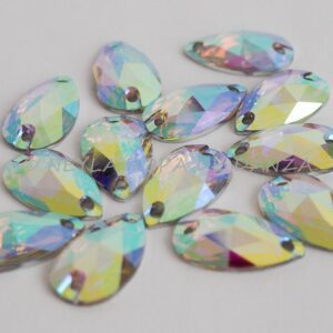 Pedrería Crystal Aurora Boreal con forma de Lágrima