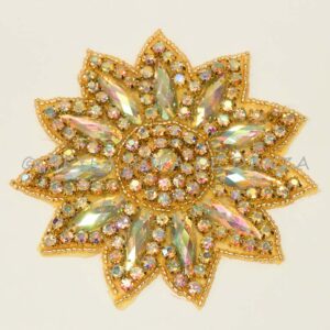 Estrella de Pasamanería Dorada con Brillantes Aurora Boreal