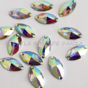Pedrería Crystal Aurora Boreal con forma Marquesa