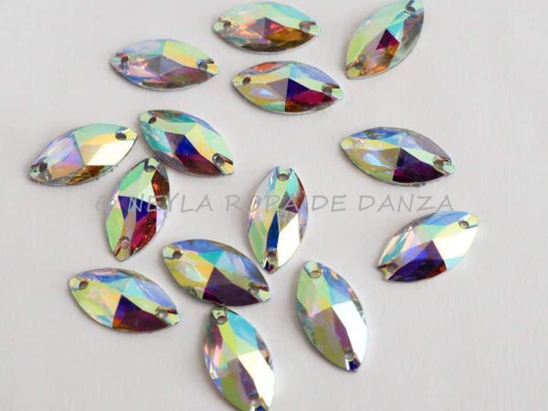 Pedrería Crystal Aurora Boreal con forma Marquesa