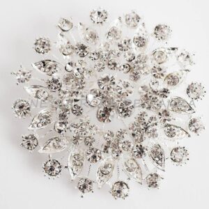 Broche Plateado con Brillantes