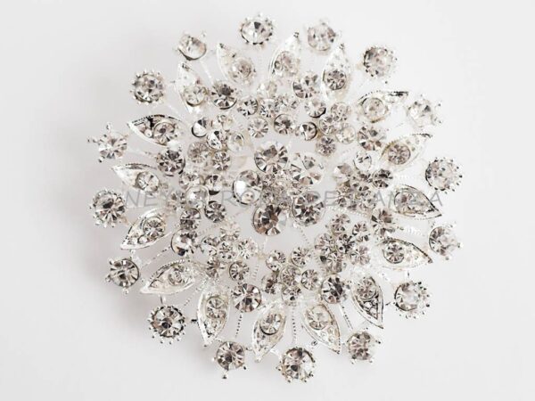 Broche Plateado con Brillantes