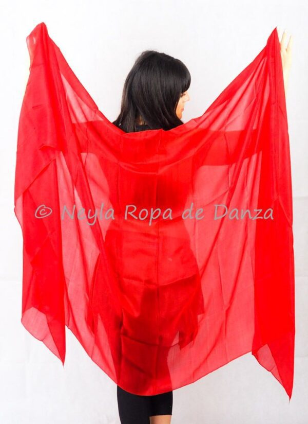 Velo de Seda Rojo Liso