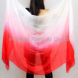Velo de Seda Degradado Tonos Rojos