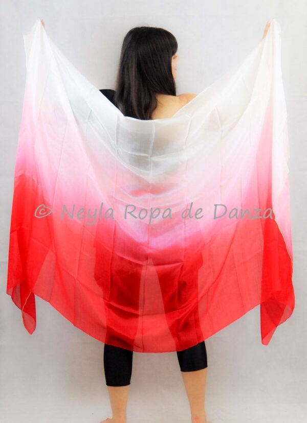 Velo de Seda Degradado Tonos Rojos