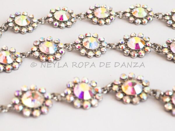 Cinturón de Pedrería Aurora Boreal Flores Pequeñas