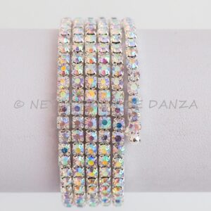 Brazalete Aurora Boreal 4 filas Strass