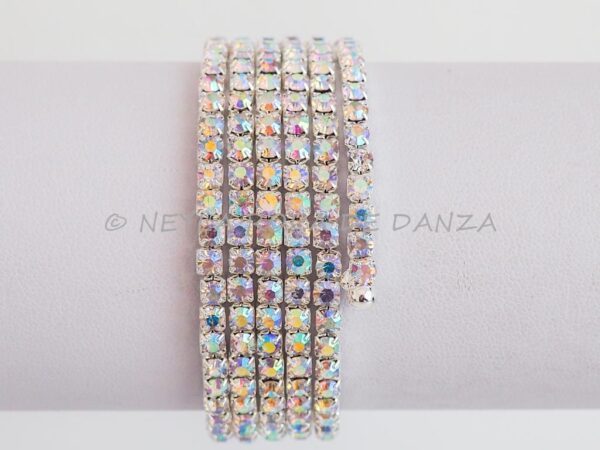 Brazalete Aurora Boreal 4 filas Strass