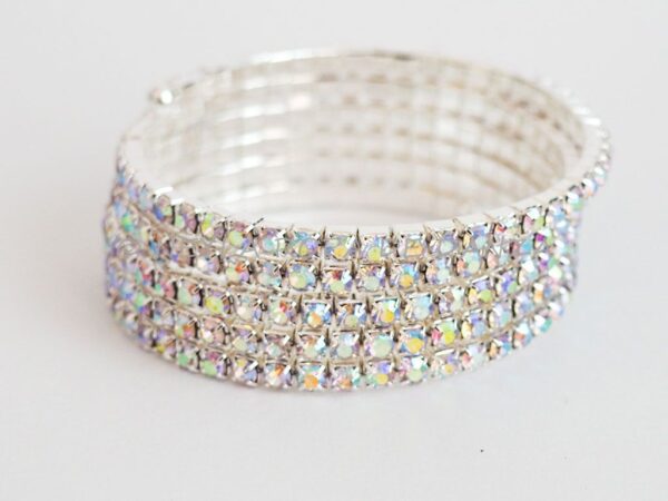 Brazalete Aurora Boreal 4 filas Strass