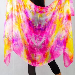 Velo de Seda Manchas Rosa y Amarillo