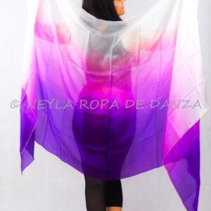Velo de Seda Degradado Lila, Rosa, Blanco