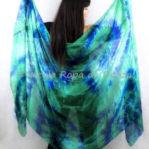 Velo de Seda Manchas Verde y Azul