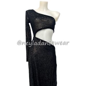 Vestido de danza del vientre, Negro, Animalprint, para danza del vientre, danza oriental, vestido para clases de danza.
