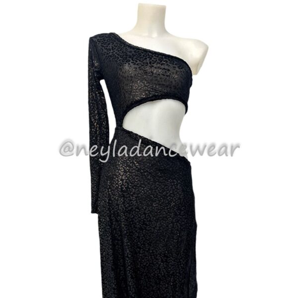 Vestido de danza del vientre, Negro, Animalprint, para danza del vientre, danza oriental, vestido para clases de danza.
