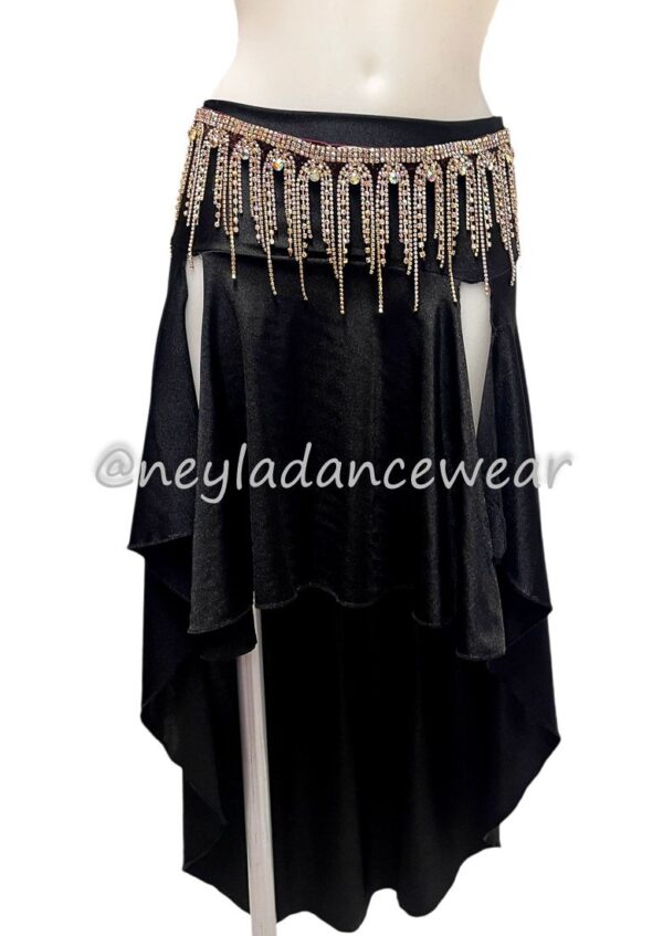 Cinturón Houda con cristales de strass brillantes para danza del vientre, diseñado para resaltar los movimientos y añadir glamour al atuendo de la bailarina