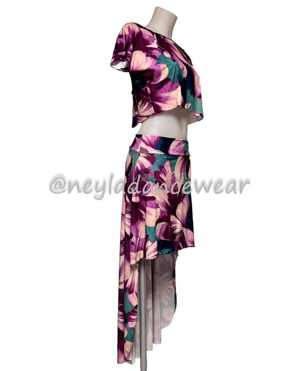 Conjunto Layla de danza oriental con falda asimétrica – Vista lateral