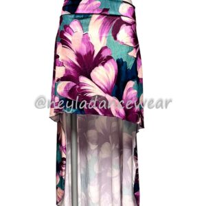 Falda asimétrica Lay para danza del vientre, fluida y ligera, ideal para resaltar los movimientos en actuaciones y clases de danza oriental.